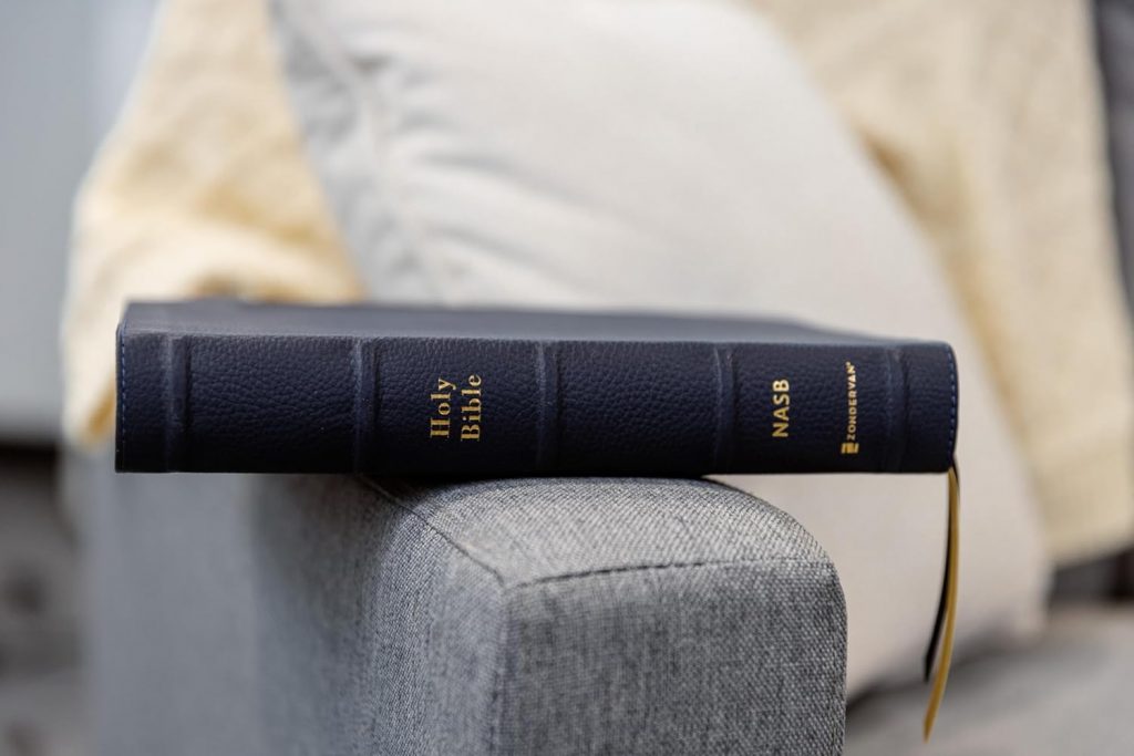 NASB Wide Margin Bible in Genuine Leather