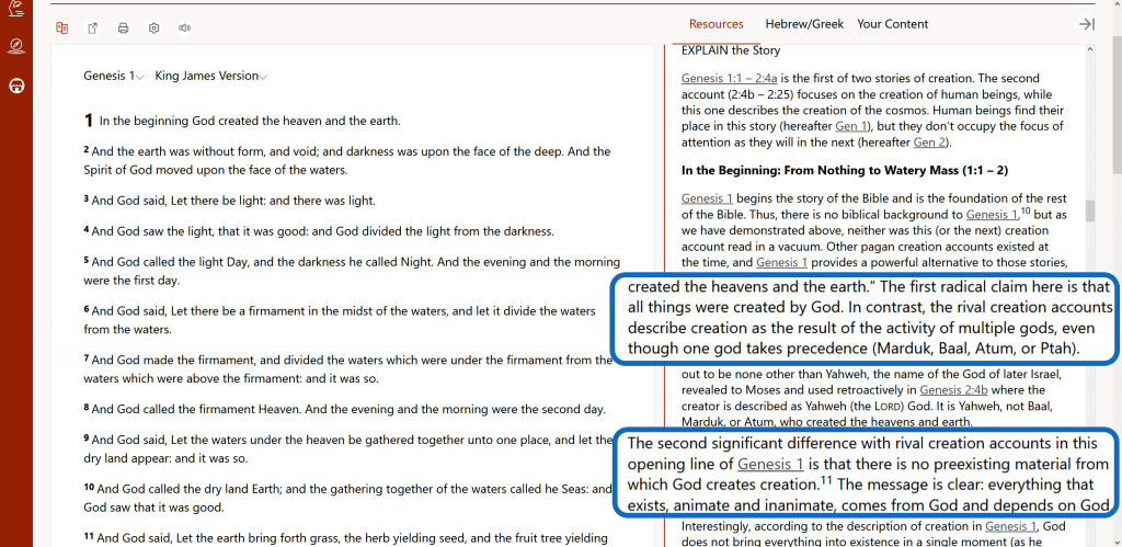 Genesis 1 with the Story of God Commentary